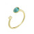 Кольцо с круглым изумрудным кристаллом в золотистой оправе CJG49659