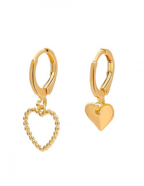 Изящные серьги-конго с подвесками в форме сердец M20762