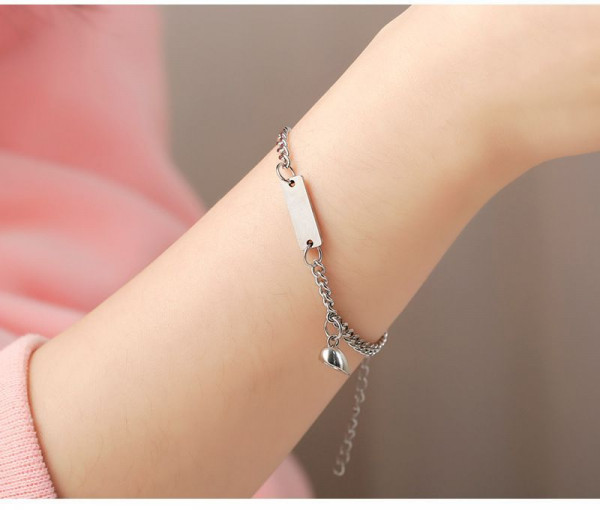 Парные браслеты городская эстетика с пластиной для гравировки M09736