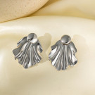 Серебристые фактурные серьги-пусеты Капли CJH31974