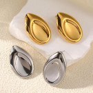 Серьги-пусеты Капли дутые зеркальные CJL74265