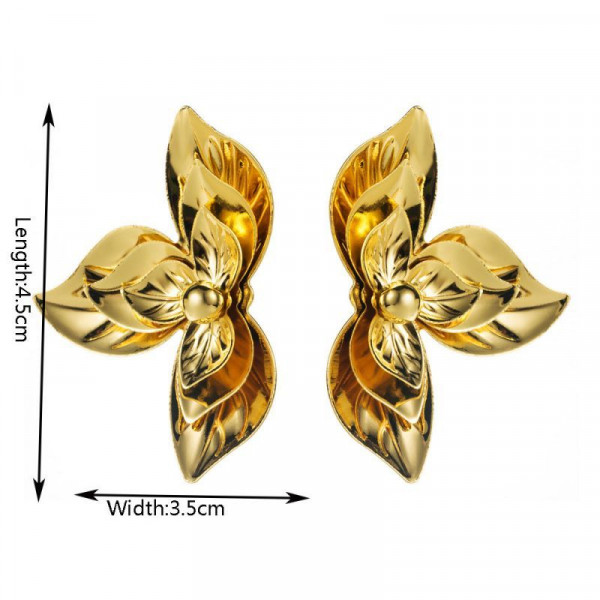 Дизайнерские серьги-пусеты лепестки CJN42926