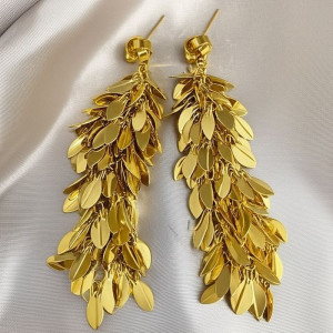 Длинные серьги «Золотая ива» J11569CJJ