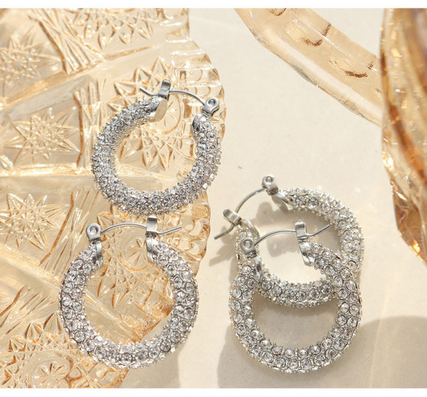 Серьги-кольца с кристаллами R40104MSK