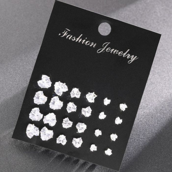 Набор сияющих пусет в форме сердец разного размера CJH65355