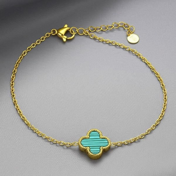 Браслет-нить с малахитовым клевером 1J12029CJJ