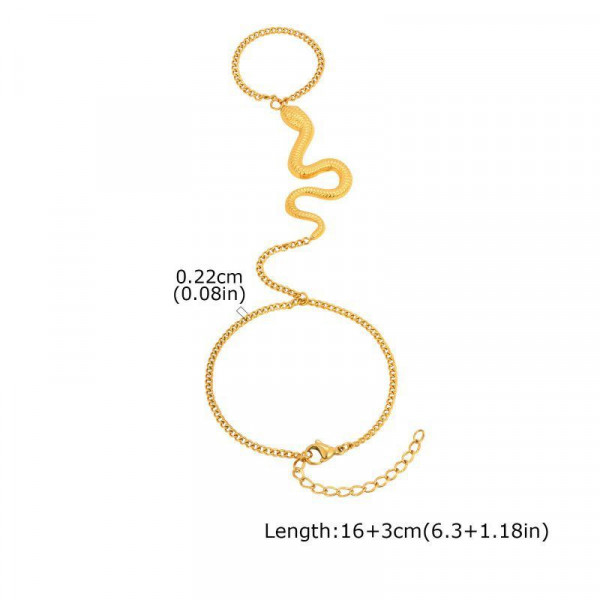 Браслет слейв золотая змея в изящном изгибе CJM22737