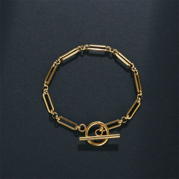 Браслет с плетением из тонких звеньев и золотистым финишем 1J12462CJJ