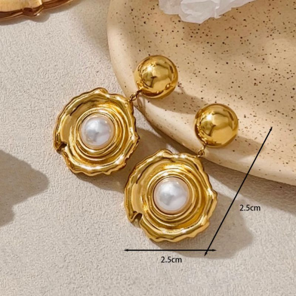 Серьги Висячие Цветы в стиле Барокко CJL74301