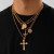 Многослойная цепочка с крестом и декоративными монетами CJT15129