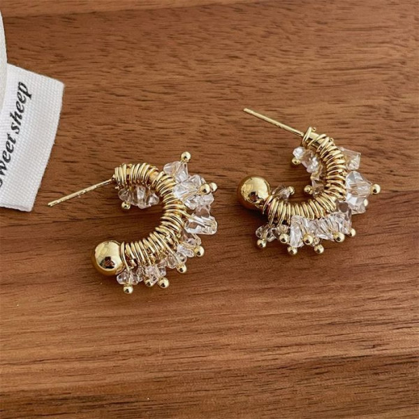 Серьги-полукольца с сияющим ореолом CJM78353