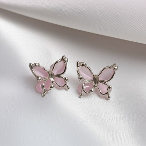 Серьги ювелирный сплав серебряный гвоздик бабочки J11560CJJ