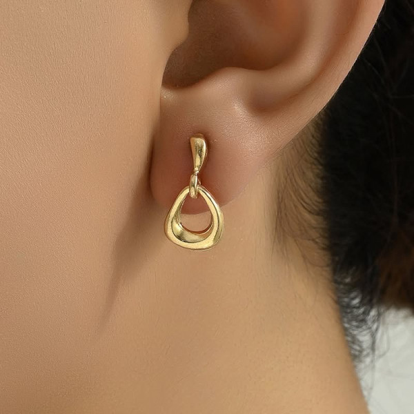 Геометрические серьги-пусеты из матового золота Петли 1J11596CJJ