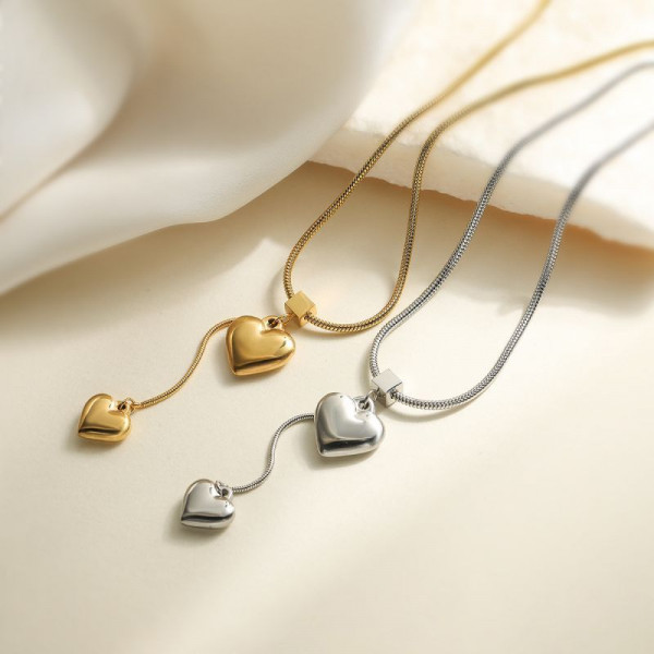 Цепочка-галстук с объемным сердцем CJL20475