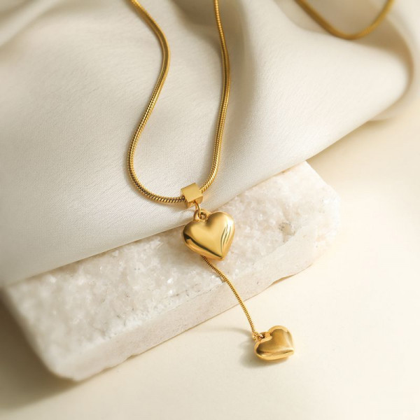 Цепочка-галстук с объемным сердцем CJL20475