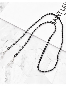 Цепочка для очков черная бусины W13335