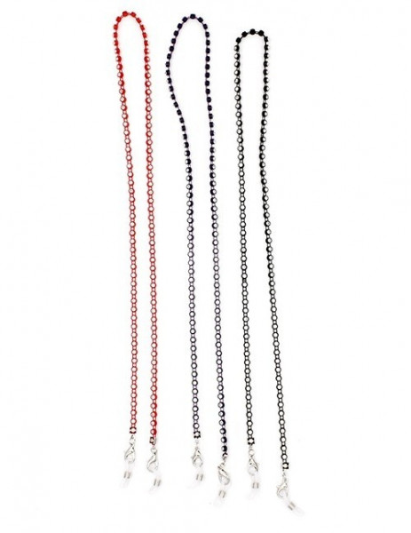 Цепочка для очков черная бусины W13335