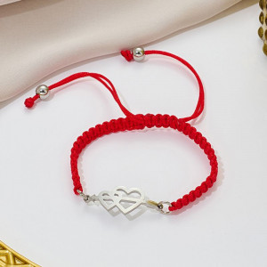 Браслет плетеная нить с ажурным символом бесконечности CJT14396