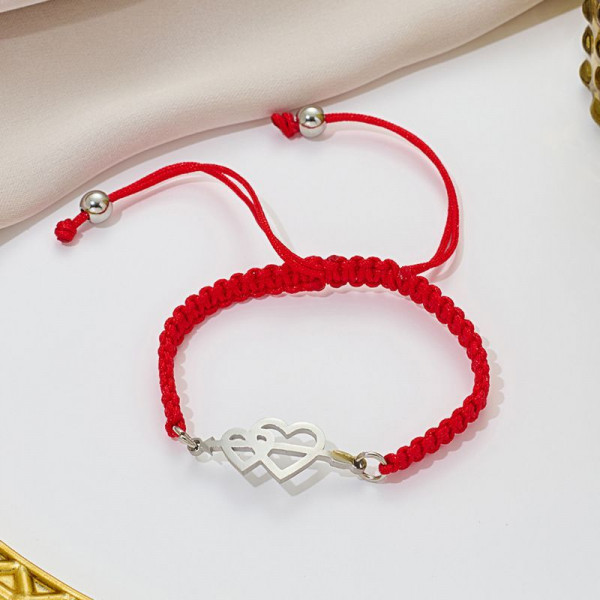 Браслет плетеная нить с ажурным символом бесконечности CJT14396