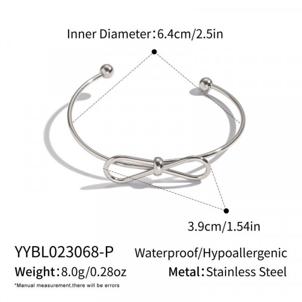 Браслет-кафф с декоративным узлом и сферическими наконежниками 1J12458CJJ