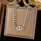 Широкая стальная цепь с логотипом-пряжкой CJH32102