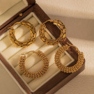 Серьги-кольца широкие с сетчатым плетением CJM68540