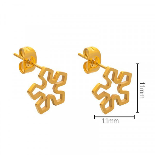 Серьги-пусеты Цветы контурные ажурные CJL30342