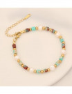Браслет из разноцветного камня и жемчуга Z54796