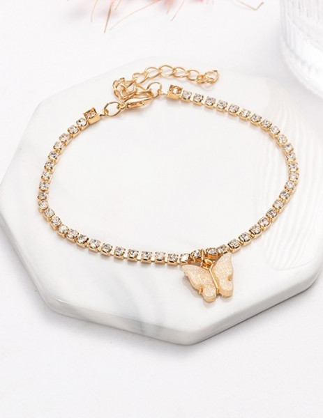 Браслет на ногу с ажурной бабочкой G82751