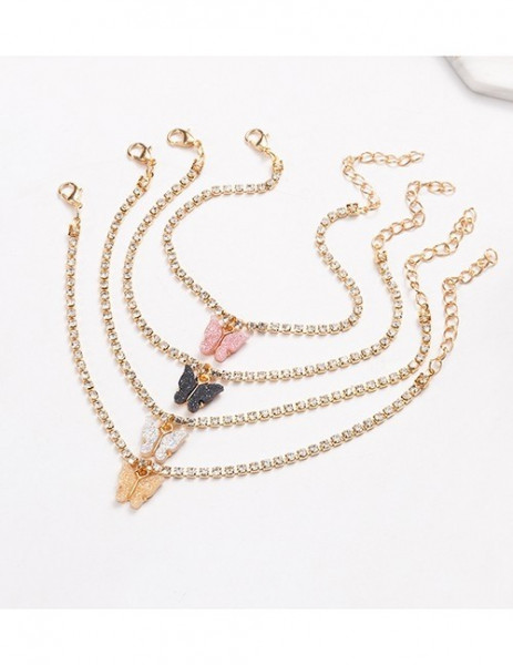 Браслет на ногу с ажурной бабочкой G82751