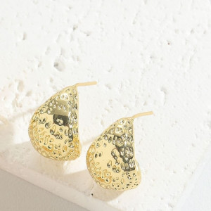 Серьги-пусеты фактурные капли CJD74901