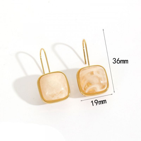 Серьги Висячие Квадраты с пастельной эмалью CJN94899