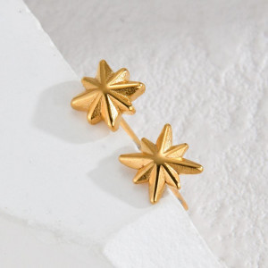 Золотистые серьги-пусеты Полярные звезды CJH86110