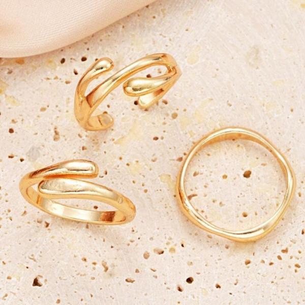 Кольца со змеями в золотистом цвете CJH65284