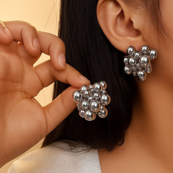 Серьги гвоздики из бисера стальная игла  1J12117CJJ