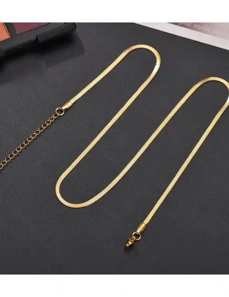 Стальная цепочка широкая с напылением золотом J10086CJJ