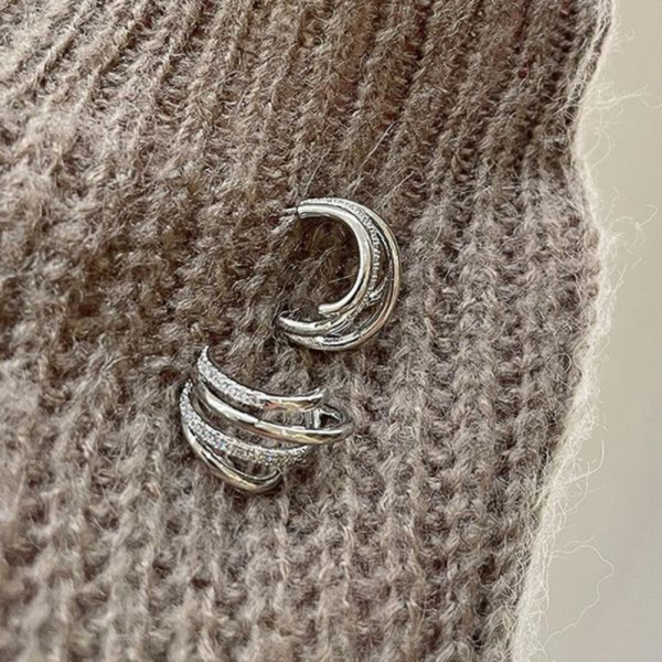 Тройные серьги-каффы с кристаллами CJJ25714