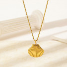 Стальное колье с подвеской-ракушкой CJH15648