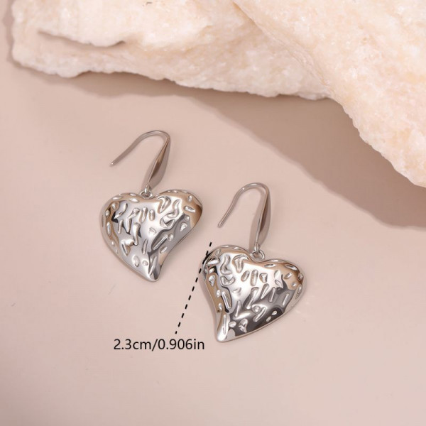 Серьги Висячие Мятые сердца CJR63448