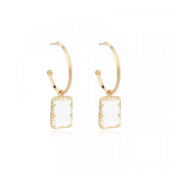 Серьги-петли с гранеными кристаллами CJL17407