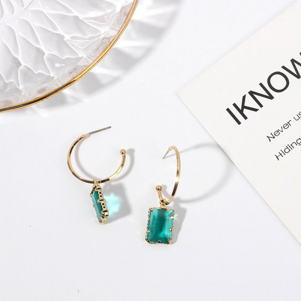 Серьги-петли с гранеными кристаллами CJL17407