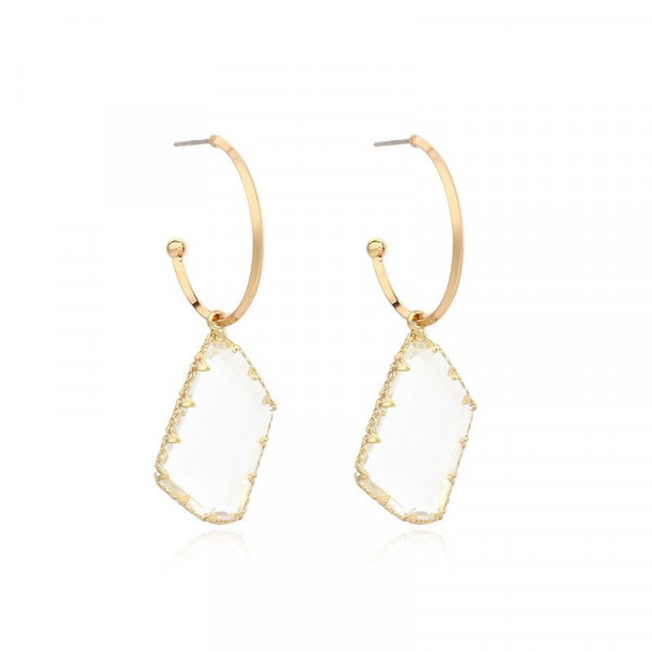 Серьги-петли с гранеными кристаллами CJL17407