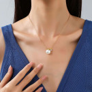 Золотистая цепочка с подвеской-жемчужиной CJL21929