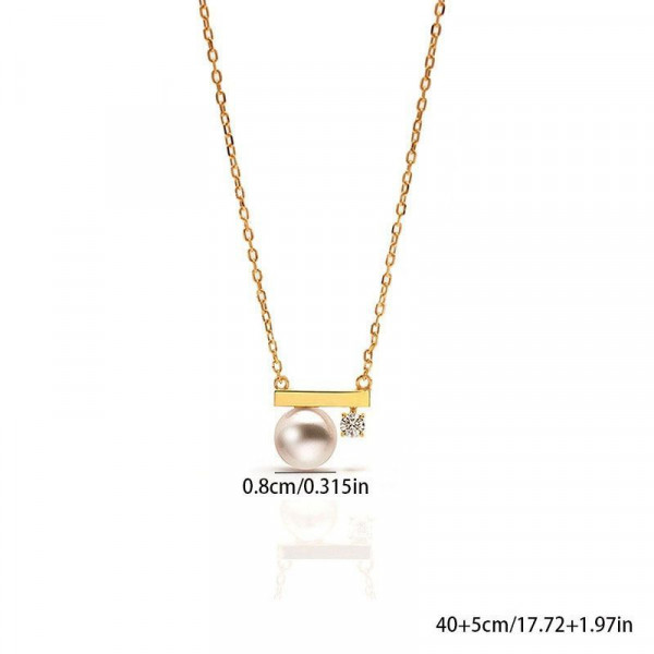 Золотистая цепочка с подвеской-жемчужиной CJL21929