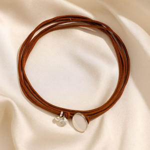 Многослойное колье-шнурок с перламутровой подвеской 1J12431CJJ