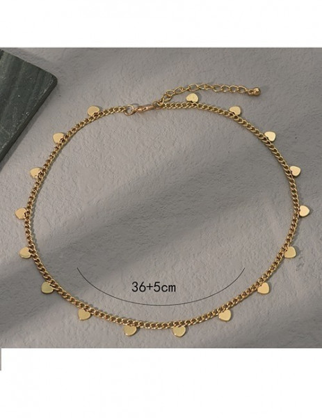 Золотистое Колье с изящными подвесками в форме звезд R80247