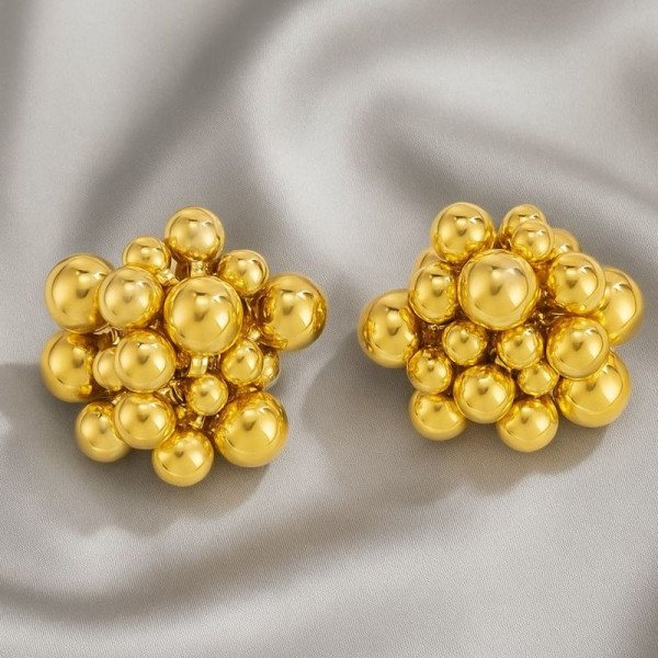 Серьги гвоздики из бисера ювелирный сплав серебряная игла 1J12193CJJ