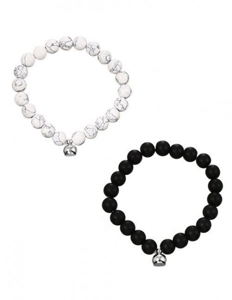 Парные браслеты инь-ян из натурального камня R08462