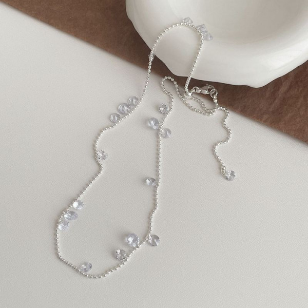 Тонкая длинная цепочка с кристальными каплями CJG45136