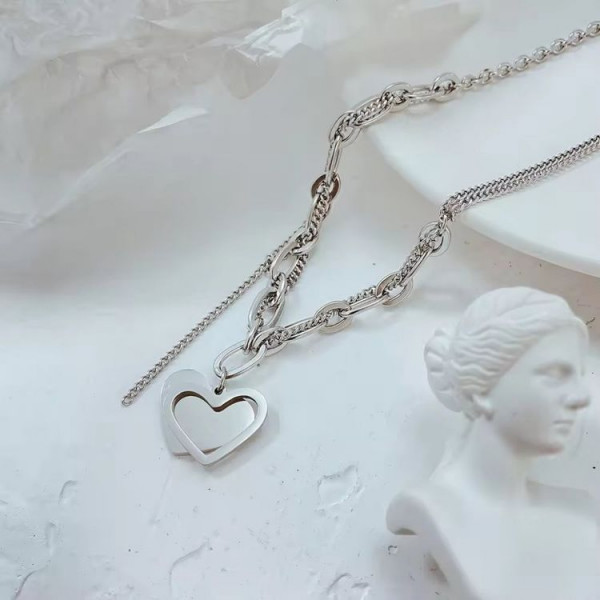 Цепочка с крупными звеньями и подвеской-сердцем J10955CJJ